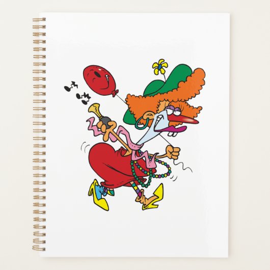 Zany Woman Running Clown Planner (Voorkant)