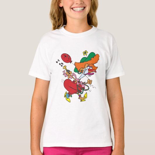 Zany Woman Running Clown T-shirt (Voorkant)