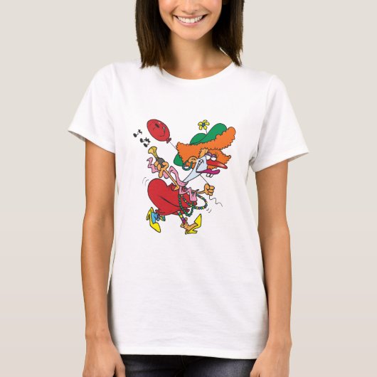 Zany Woman Running Clown T-shirt (Voorkant)