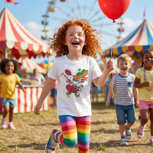 Zany Woman Running Clown T-shirt