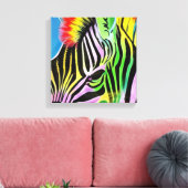 Zany Zebra Canvas Afdruk (Insitu (Woonkamer))