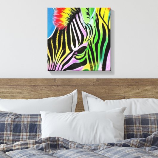 Zany Zebra Canvas Afdruk (Insitu (Slaapkamer))