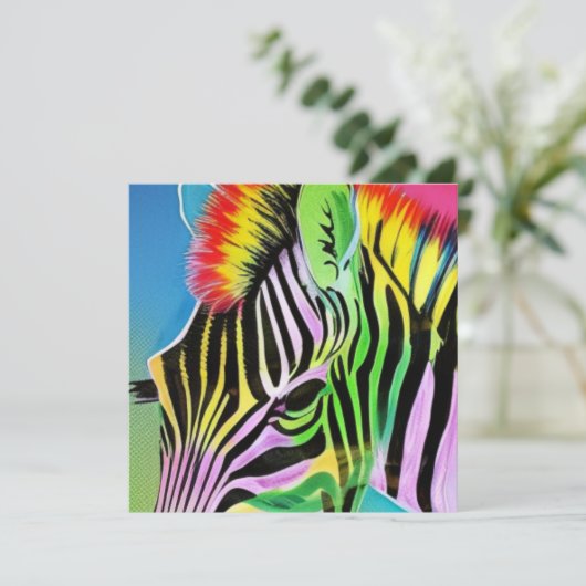 Zany Zebra Feestdagenkaart (Staand voorkant)