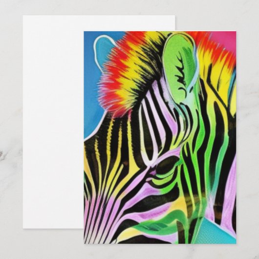 Zany Zebra Feestdagenkaart (Voorkant / Achterkant)