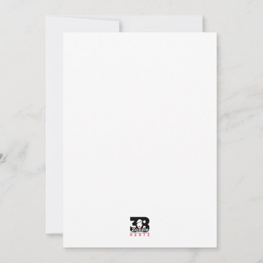 Zany Zebra Feestdagenkaart (Achterkant)