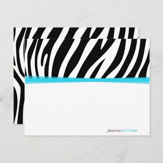 Zany Zebra Notitiekaartje (Voorkant / Achterkant)