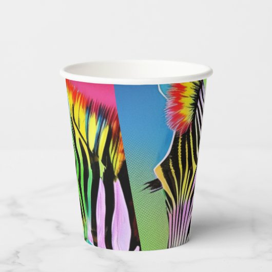 Zany Zebra Papieren Bekers (Achterkant)
