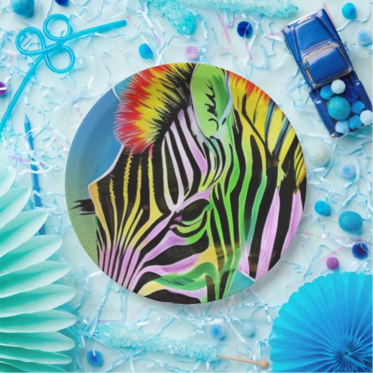 Zany Zebra Papieren Bordje (Feest)
