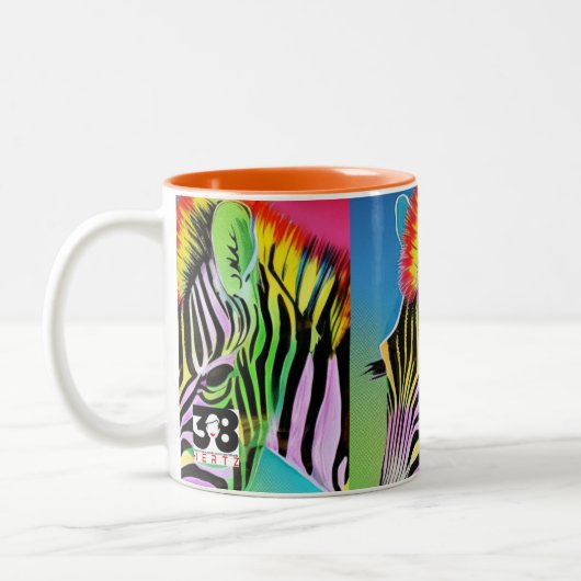 Zany Zebra Tweekleurige Koffiemok (Links)