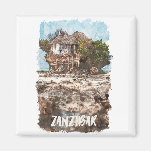 Zanzibar Africa Vintage Travel Magneet (Voorkant)