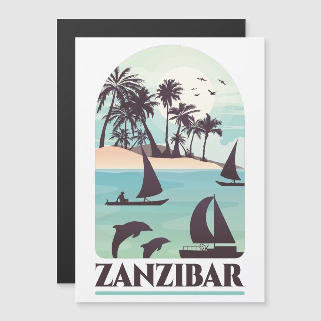 Zanzibar Afrika  magnetische Kaart (Voorkant / Achterkant)