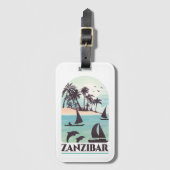 Zanzibar Afrika Retro Vintage Reizen Bagagelabel (Voorkant (verticaal))