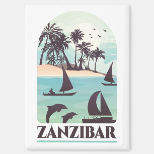 Zanzibar Afrika Retro Vintage Reizen Magneet