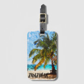 Zanzibar Afrika Tropische strandreizen Bagagelabel (Voorkant (verticaal))