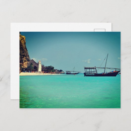 Zanzibar Beach, Afrika Briefkaart (Voorkant / Achterkant)