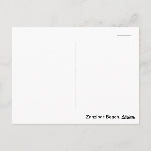 Zanzibar Beach, Afrika Briefkaart (Achterkant)