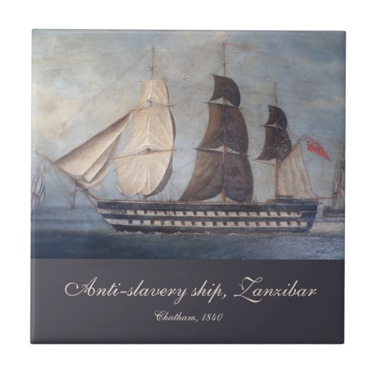 Zanzibar Clipper Schip Anti-Slavery Black Coast Tegeltje (Voorkant)
