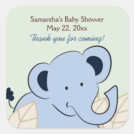 ZANZIBAR CREW (Olifant) SQUARE Favor Sticker (Voorkant)