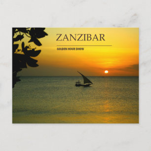 Zanzibar Dhow bij zonsondergang   Gouden Uur Briefkaart