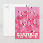 Zanzibar Fly daar -stijl reisposter Briefkaart (Voorkant / Achterkant)