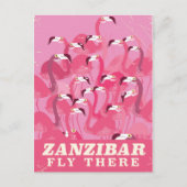 Zanzibar Fly daar -stijl reisposter Briefkaart (Voorkant)