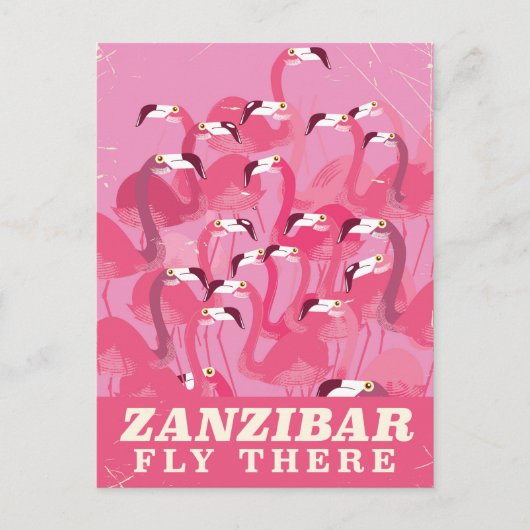 Zanzibar Fly daar -stijl reisposter Briefkaart (Voorkant)