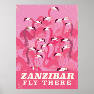 Zanzibar Fly daar -stijl reisposter Poster