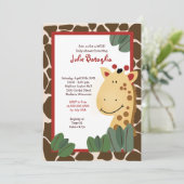 ZANZIBAR GIRAFFE PRINT 5x7 Baby shower Kaart (Staand voorkant)
