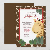 ZANZIBAR GIRAFFE PRINT 5x7 Baby shower Kaart (Voorkant / Achterkant)