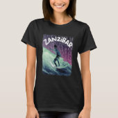 Zanzibar Nerd Surfing Beach Palm trees Vacation T-shirt (Voorkant)