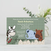 Zanzibar Oerwoud Crew 5x7 Baby shower Uitnodiging (Staand voorkant)