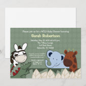 Zanzibar Oerwoud Crew 5x7 Baby shower Uitnodiging (Voorkant / Achterkant)