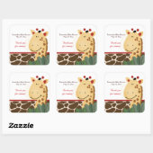 Zanzibar Oerwoud Giraffe Print SQUARE Favor Sticke Vierkante Sticker (Vel)