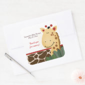 Zanzibar Oerwoud Giraffe Print SQUARE Favor Sticke Vierkante Sticker (Envelop)