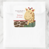Zanzibar Oerwoud Giraffe Print SQUARE Favor Sticke Vierkante Sticker (Tas)