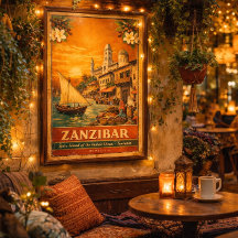 Zanzibar Oude Reisposter|Spice Island Tanzania