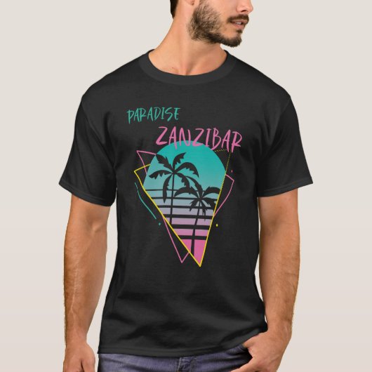 Zanzibar Paradise Palm tree Beach Vacation Ocean S T-shirt (Voorkant)