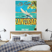 Zanzibar Reisposter uit vroeger tijden Canvas Afdruk (Insitu (Slaapkamer))
