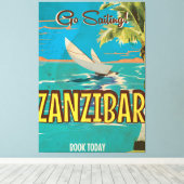 Zanzibar Reisposter uit vroeger tijden Canvas Afdruk (Insitu (Houten vloer))