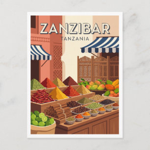 Zanzibar Specerijenmarkt Productiestalletjes Tanza Briefkaart