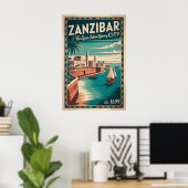 Zanzibar Stad Retro Reisposter Kunst Poster (Thuiskantoor)