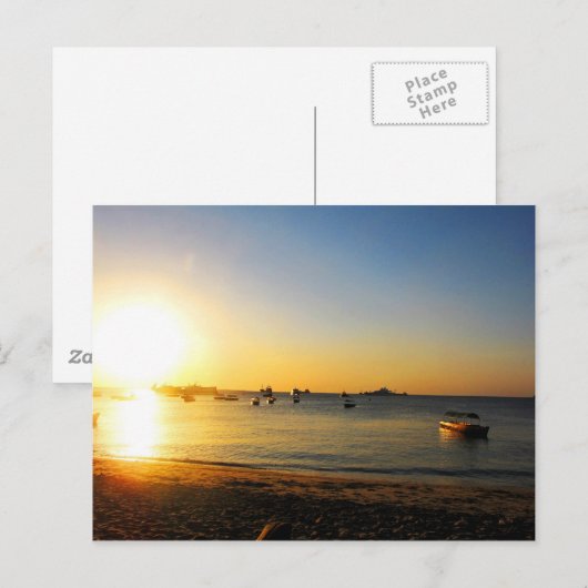 Zanzibar Sunset Briefkaart (Voorkant / Achterkant)