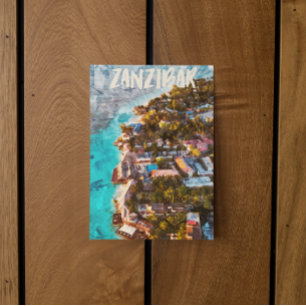 Zanzibar Tansania Ocean Uitzicht Reizen Briefkaart