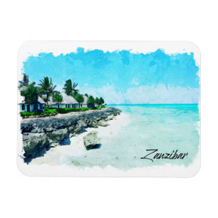 Zanzibar Tansania Tropische Retro Vintage Reizen Magneet