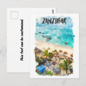 Zanzibar Tansania Vintage Travel Briefkaart (Voorkant / Achterkant)