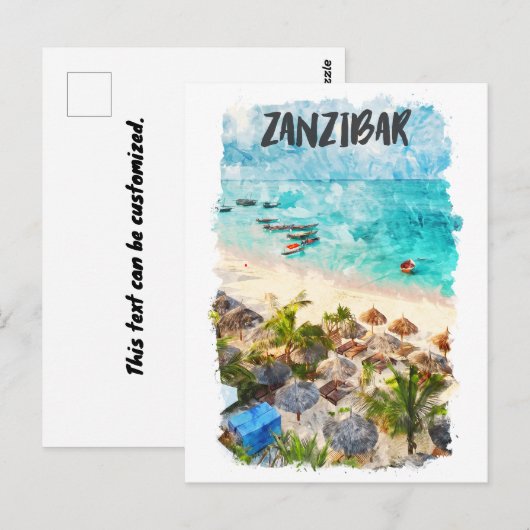 Zanzibar Tansania Vintage Travel Briefkaart (Voorkant / Achterkant)