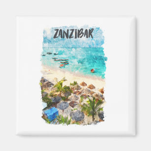 Zanzibar Tansania Vintage Travel Magneet