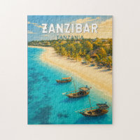 Zanzibar Tanzania Illustratie Reis Kunst Vintage