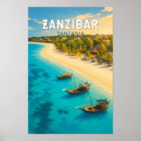 Zanzibar Tanzania Illustratie Reis Kunst Vintage