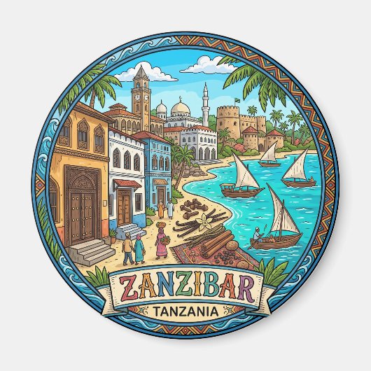 Zanzibar Tanzania Magneet (Voorkant)
